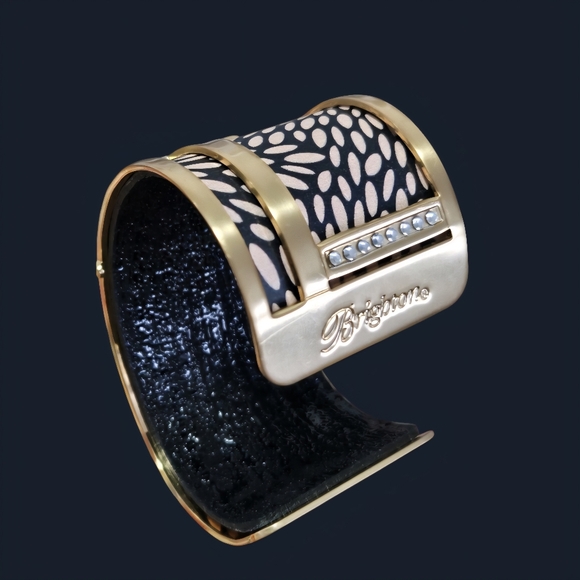 Brighton Gold Christo Nile Wide Cuff Bracelet Riversible-Like New - Picture 5 of 8